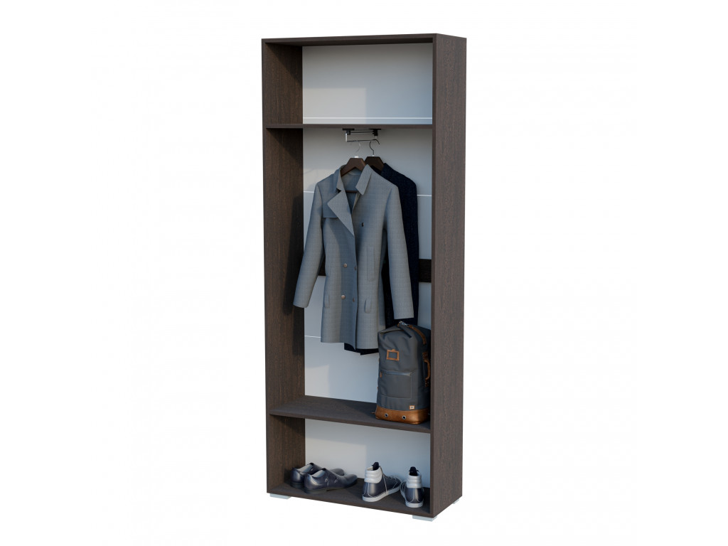 Шкаф двустворчатый для одежды с полками и штангой антресолью